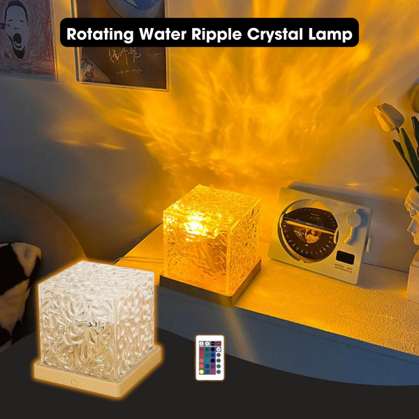 ROTATING WATER RIPPLE CRYSTAL LAMP